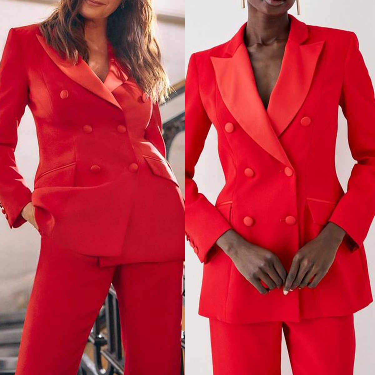 Women Formal Wear For Graduation - Formal Red Women Pants Suits Custom