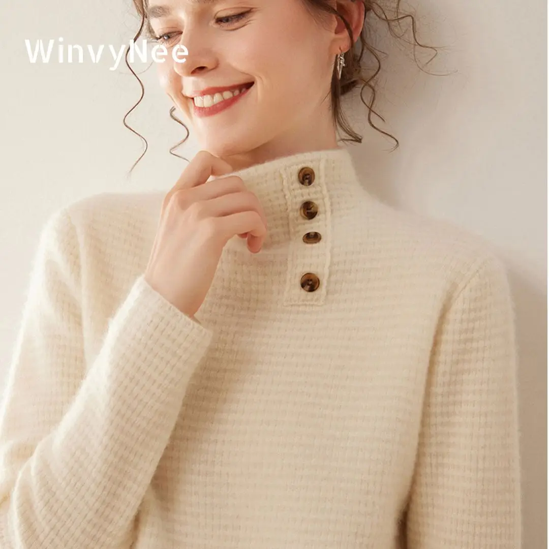 Cashmere Sweater Formal - WinvyNee Women's Cashmere Wool Sweaters Turtleneck