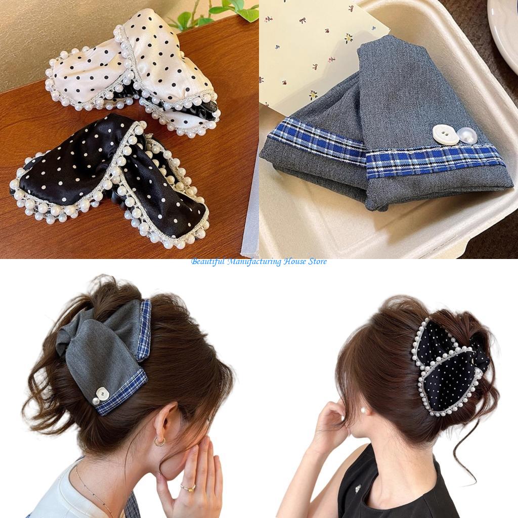 Large Women'S Formal Wear - E56A Large Fabric Bowknot Hair Clip