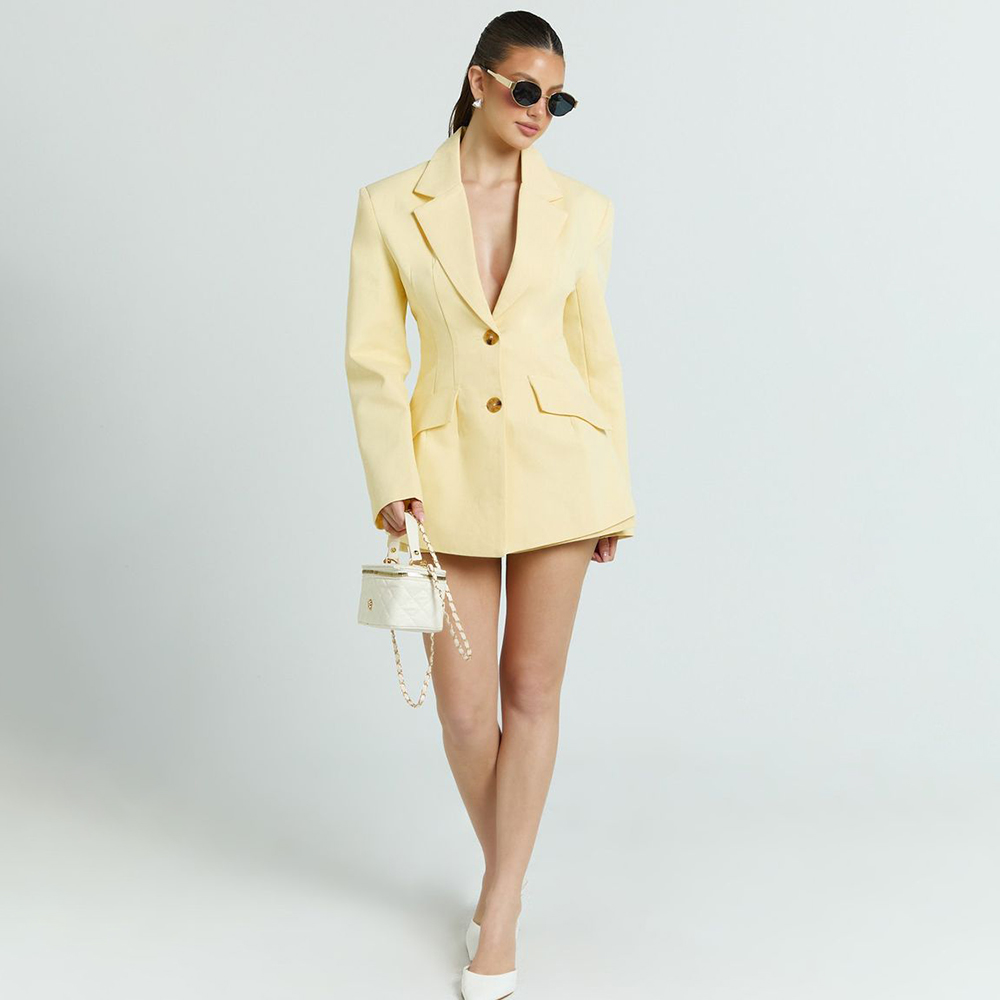 Light Yellow Women's 2Pic Suit - Yellow Formal Wear Women 评论和价格