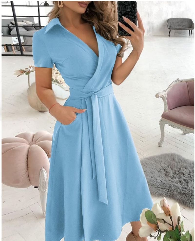 Women's Short Sleeve Wrap Dres - Wrap Dress Work 评论和价格
