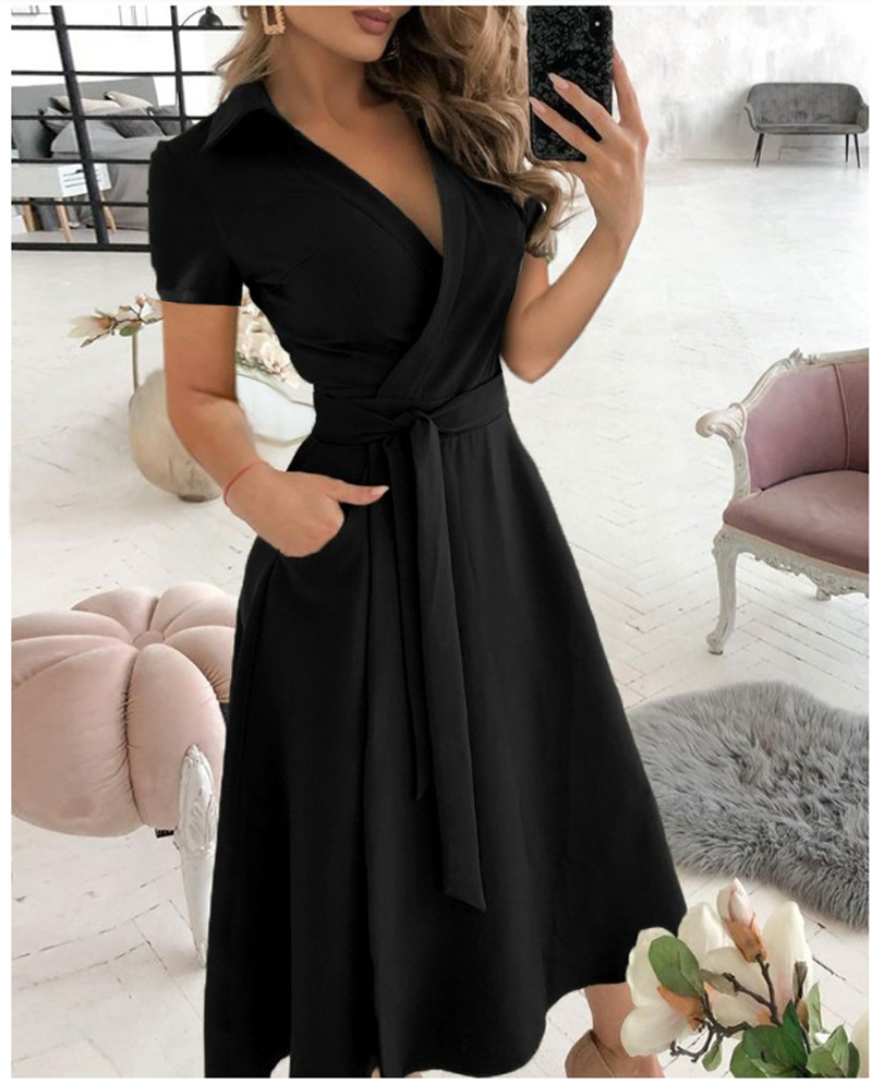 Women's Short Sleeve Wrap Dres - Wrap Dress Work 评论和价格