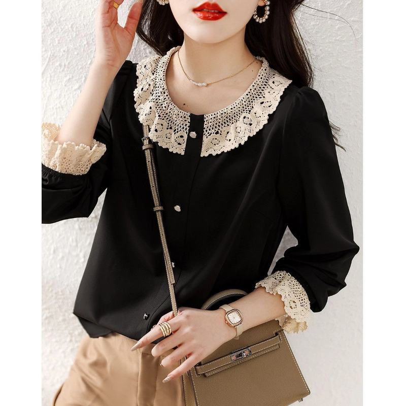 Women Clothes Contrast Patchwo - Women'S Formal Wear Blouse 评论和价格