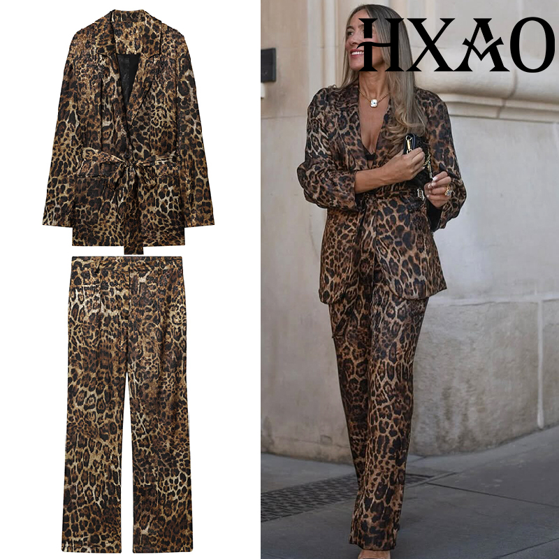 HXAO Leopard Pants Sets 2 Piec - Women'S Formal Wear With Pants 评论和价格