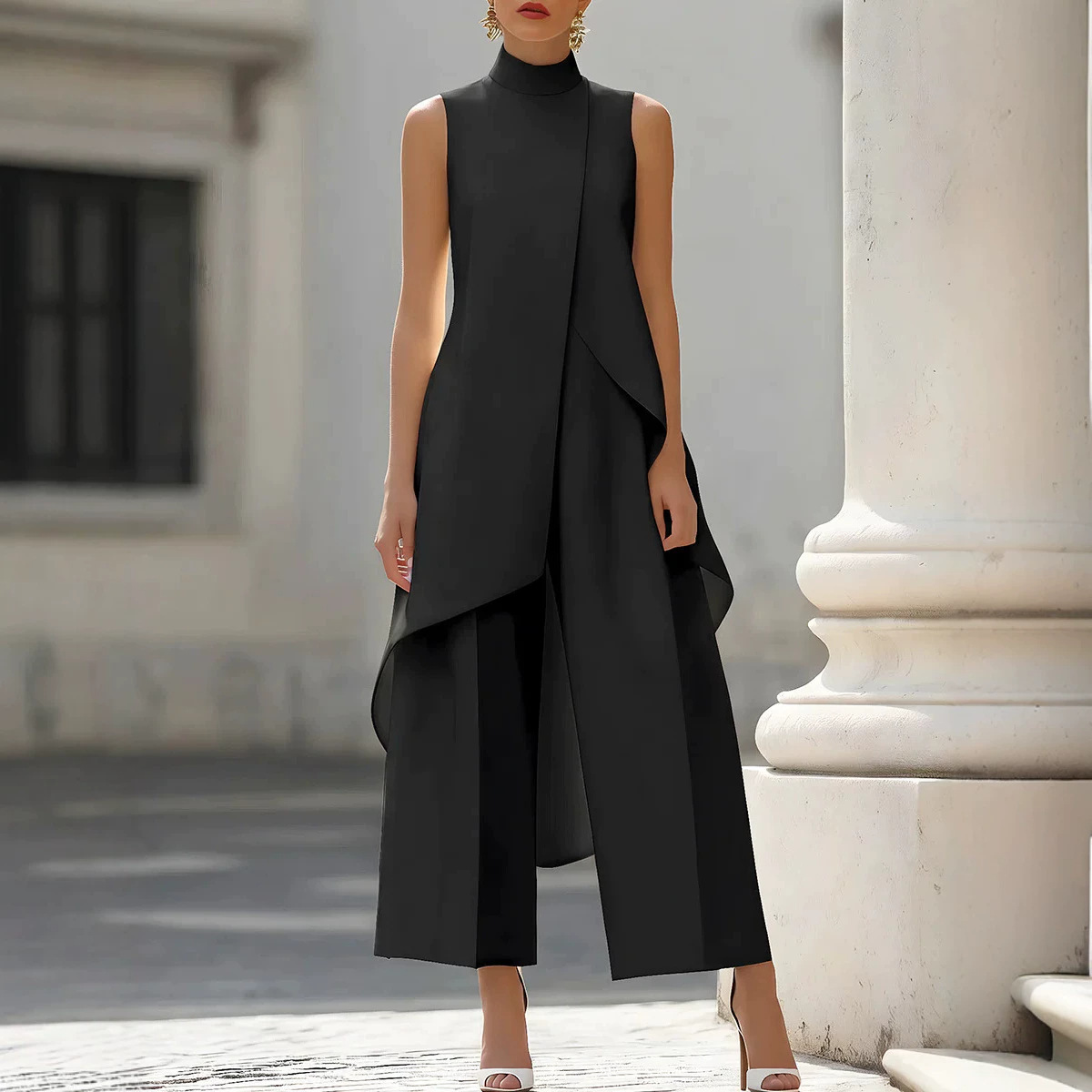 Women Stand Neck Sleeveless La - Women'S Formal Wear With Pants 评论和价格