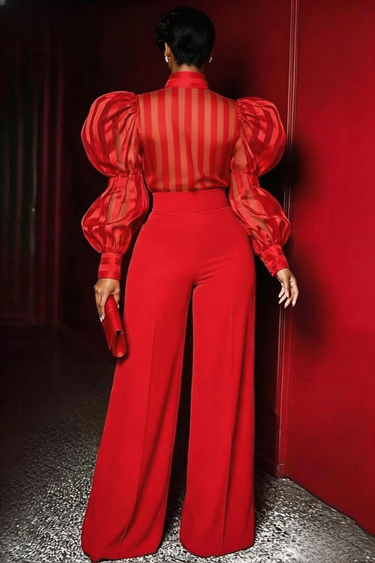 Plus Size Front Seam Wide Leg  - Women'S Formal Wear With Pants 评论和价格