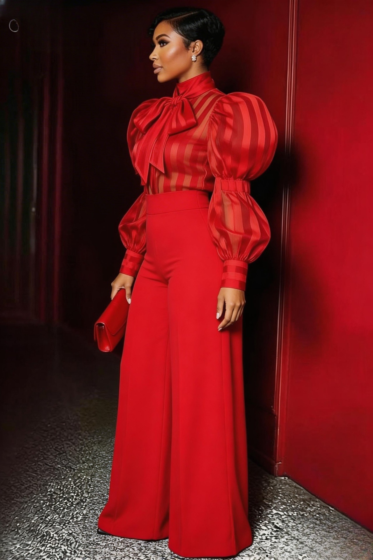 Plus Size Front Seam Wide Leg  - Women'S Formal Wear With Pants 评论和价格