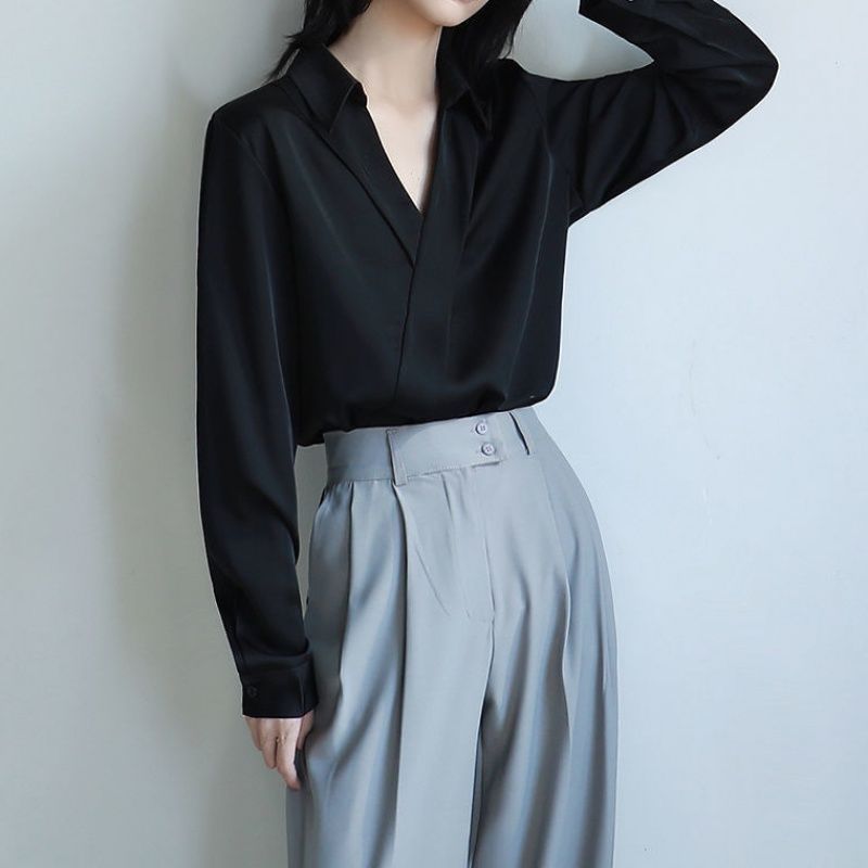 Gidyq Women Black Chiffon Shir - Women'S Formal Wear Blouse 评论和价格