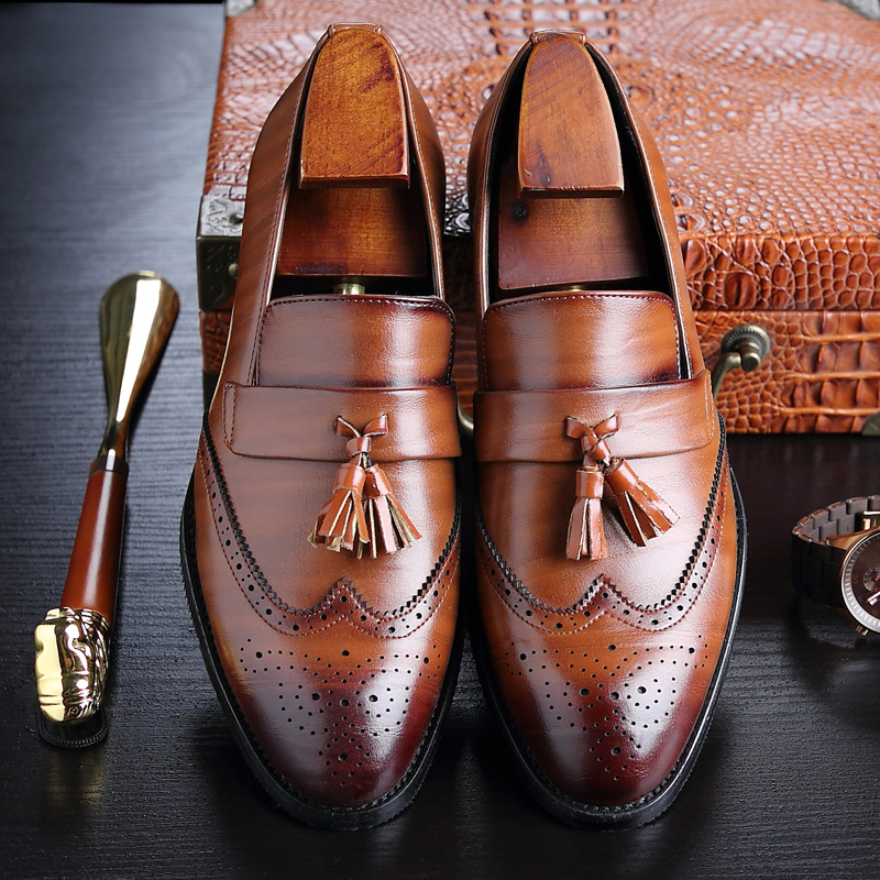 Classic Men's Leather Tassel L - Formal Wear Women'S Loafers 评论和价格