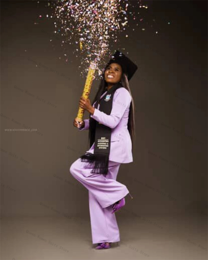 Purple Women Suit Set 2 Piece  - Women Formal Wear For Graduation 评论和价格