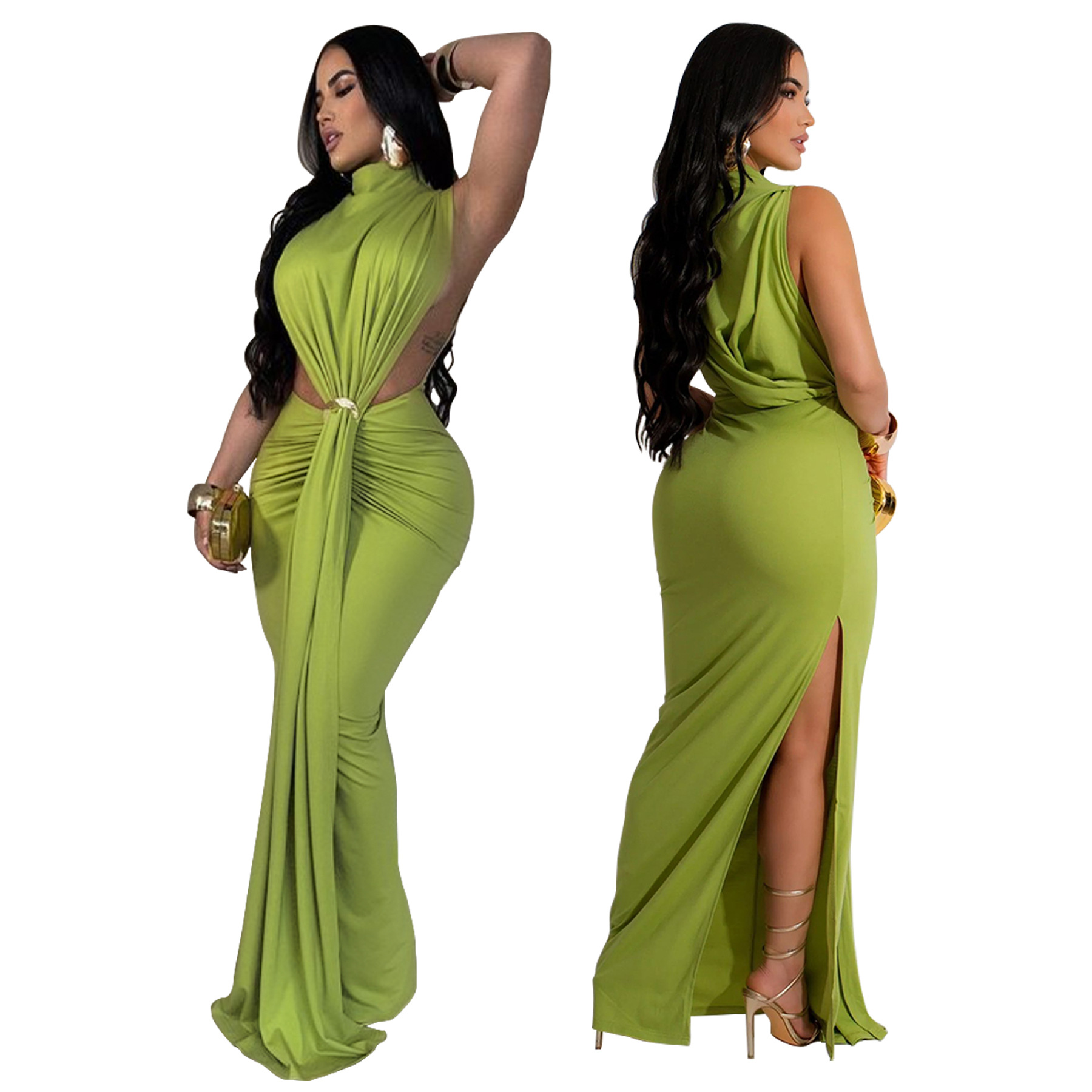 Long Dress Women Gown Dresses  - Wrap Dress Work 评论和价格