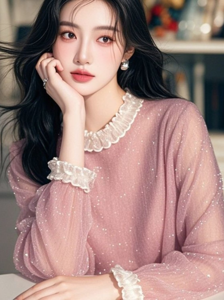 French Sweet Blouses Ruffles P - Women'S Formal Wear Blouse 评论和价格