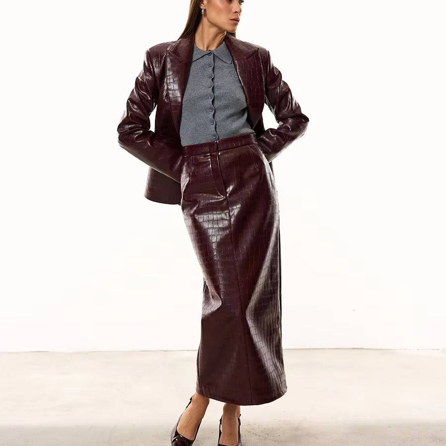 IG Women Burgundy Croc Faux Le - Woman Formal Wear 评论和价格