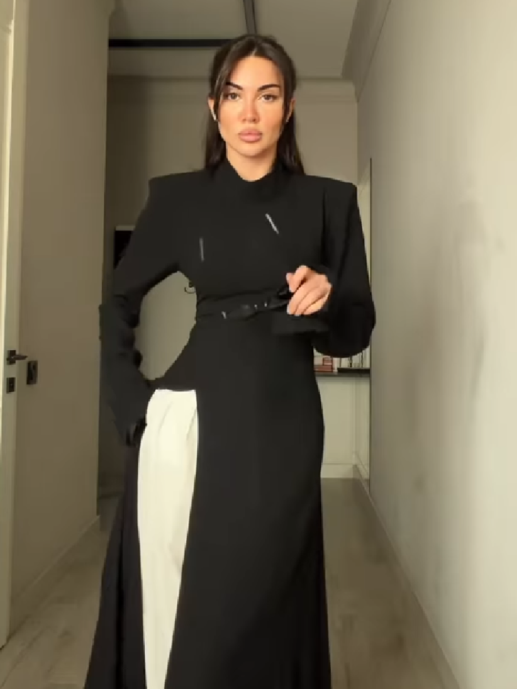 Women's Elegant High Neck Long - Women Formal Wear Dress 评论和价格