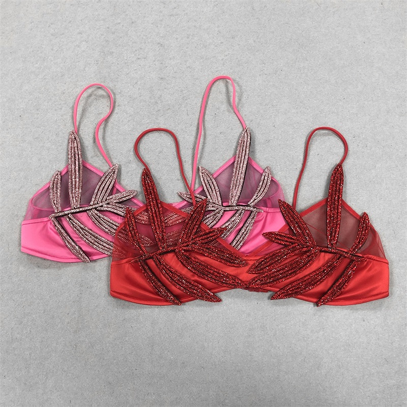 Luxury Crystals Women Top Bra  - Yellow Formal Wear Women 评论和价格
