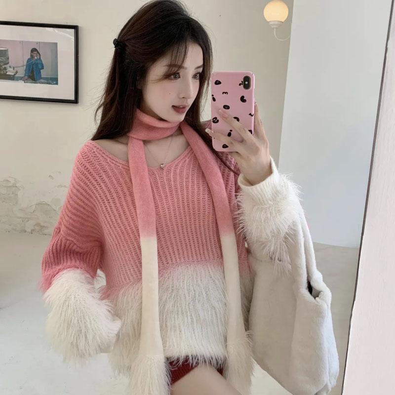Women's Gradient V-Neck Sweate - Cashmere Sweater Formal 评论和价格