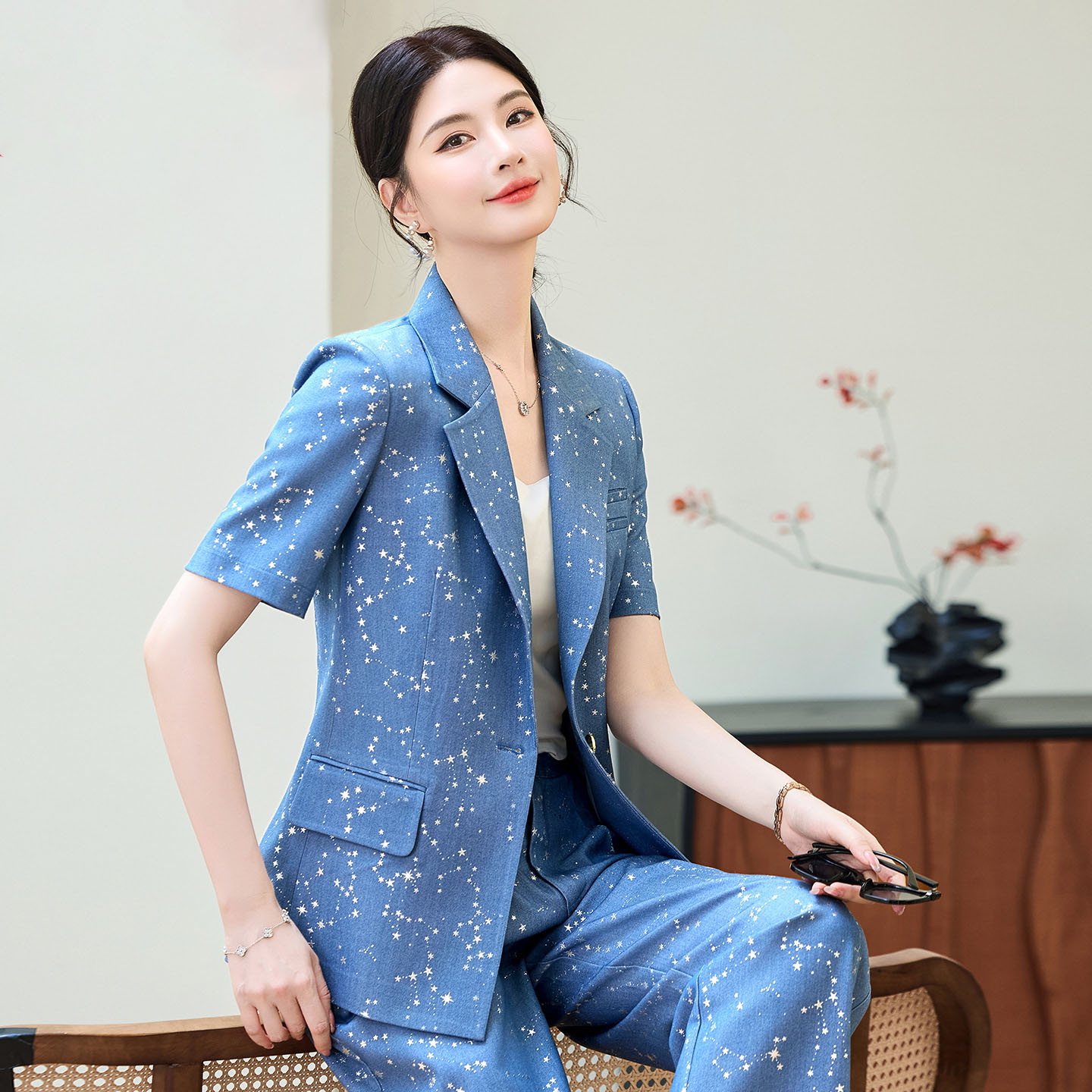 Fashion Blue Yellow Short Slee - Yellow Formal Wear Women 评论和价格