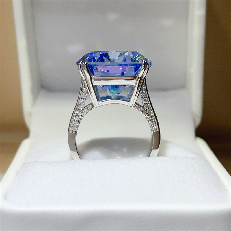 925 Silver 20CT Blue Moissanit - Large Women'S Formal Wear 评论和价格