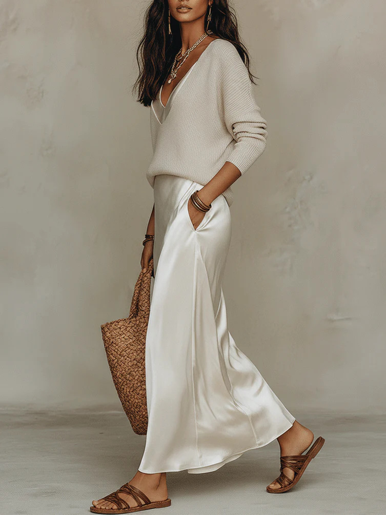 Chic Women's Satin Maxi Dress  - Women Formal Wear Dress 评论和价格