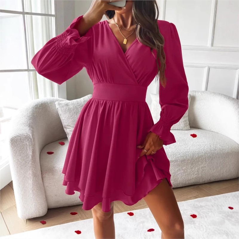 Dresses 2025 Woman Clothing V  - Wrap Dress Work 评论和价格