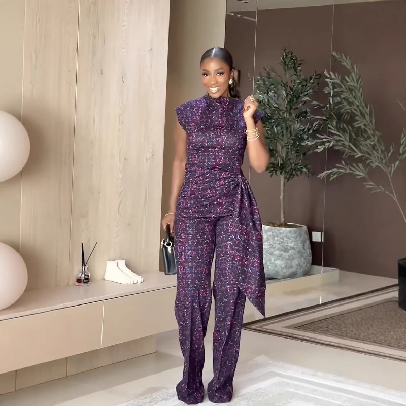 Elegant Women's African Print  - Women'S Formal Wear With Pants 评论和价格