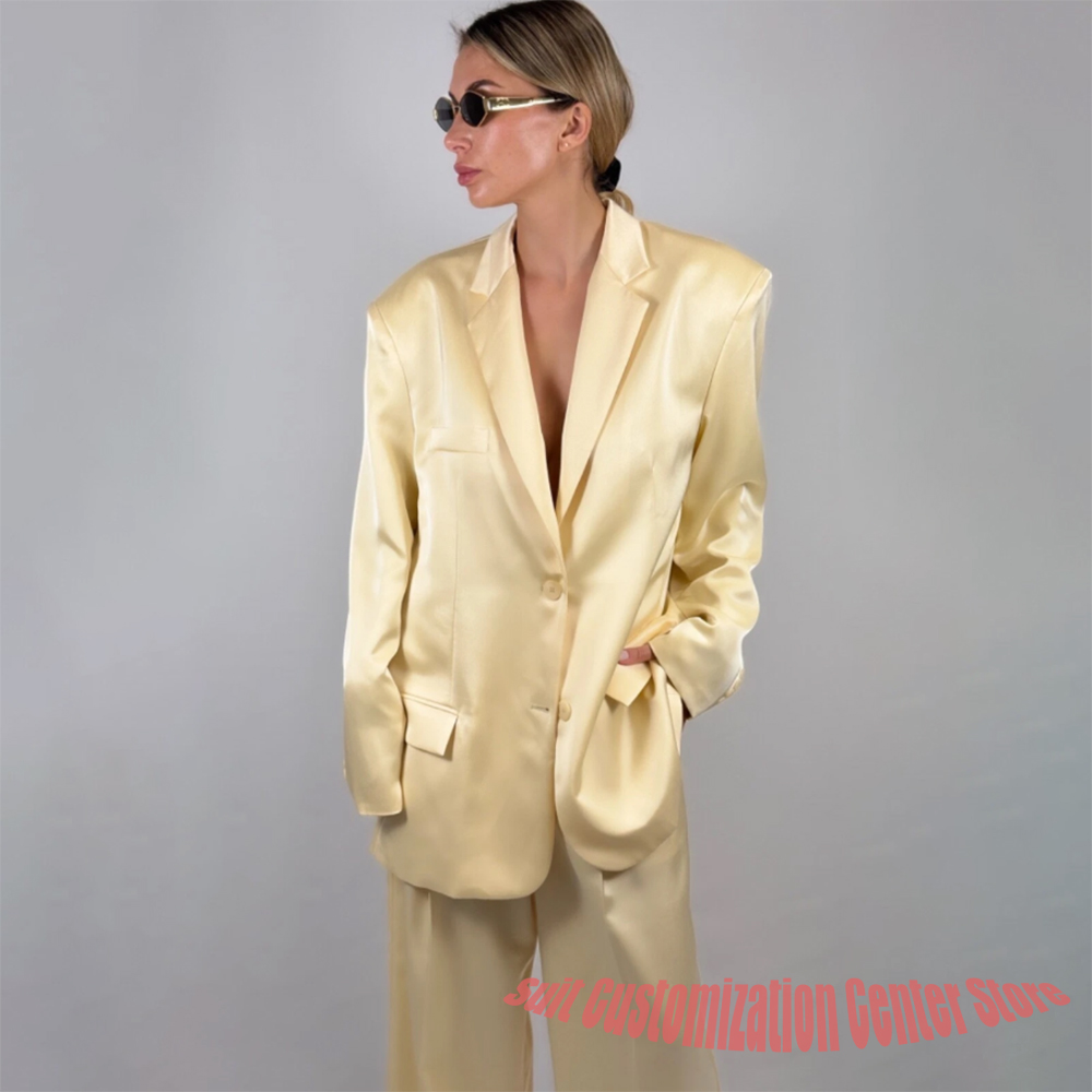 Casual Women's Yellow Satin Pa - Yellow Formal Wear Women 评论和价格