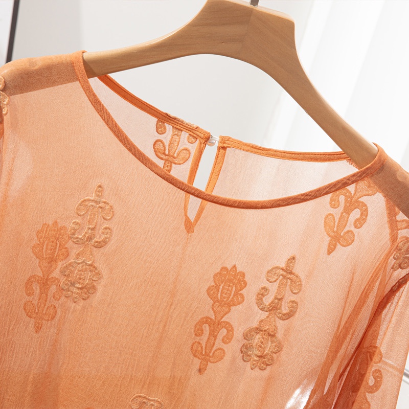 100% Mulberry Silk Women Long  - Women'S Formal Wear Blouse 评论和价格