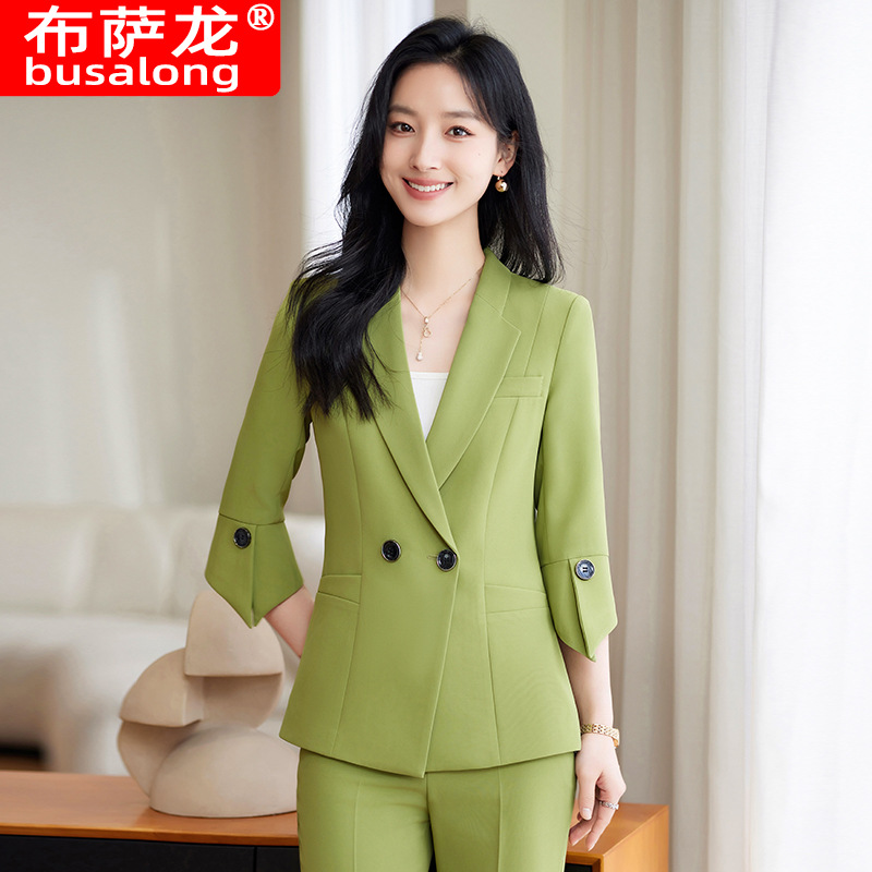 Spring Summer New Yellow Suit  - Yellow Formal Wear Women 评论和价格