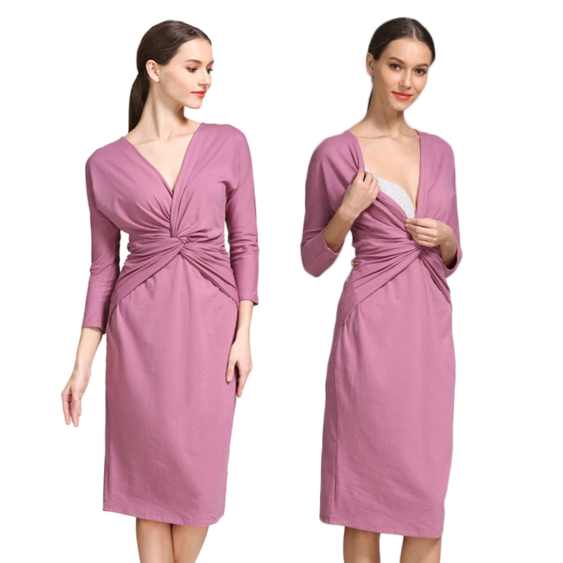 Twist Front Wrap Nursing Mater - Wrap Dress Work 评论和价格
