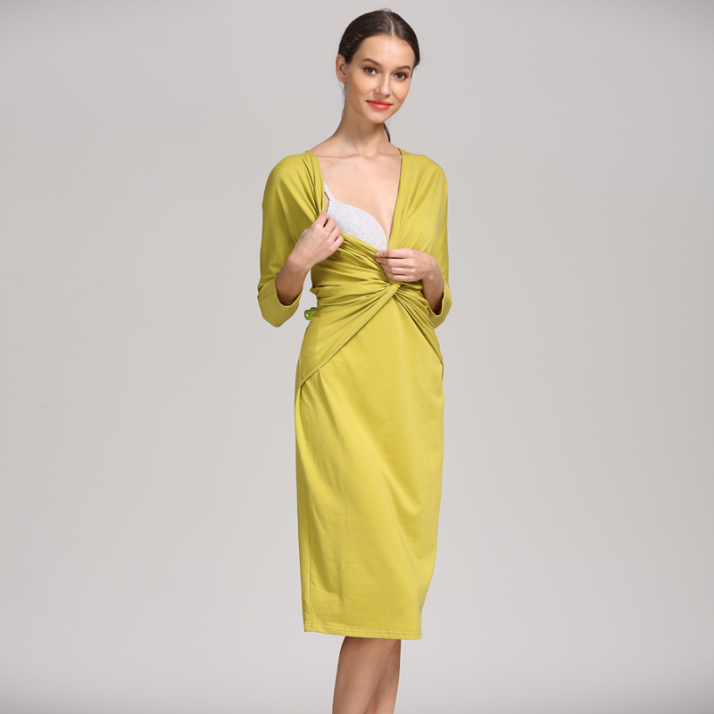 Twist Front Wrap Nursing Mater - Wrap Dress Work 评论和价格