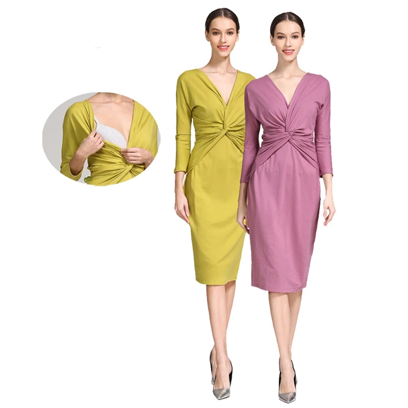 Twist Front Wrap Nursing Mater - Wrap Dress Work 评论和价格