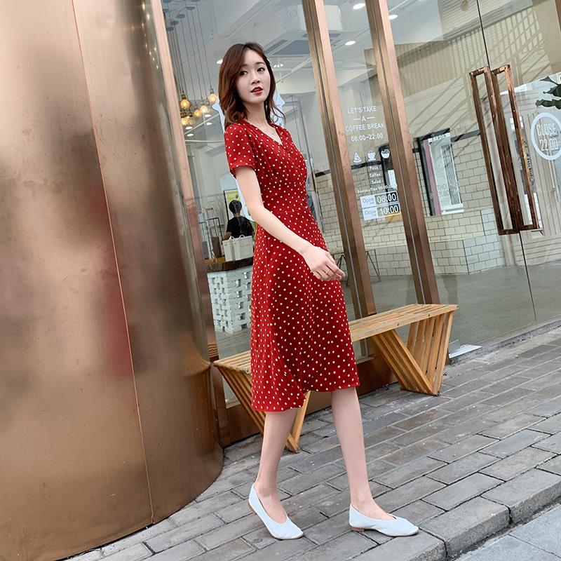 Chiffon Wrap Women Dresses Mid - Wrap Dress Work 评论和价格