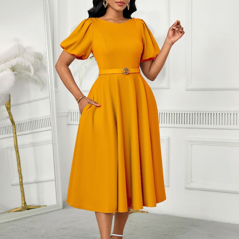 2025 New Office Lady Work O-Ne - Wrap Dress Work 评论和价格