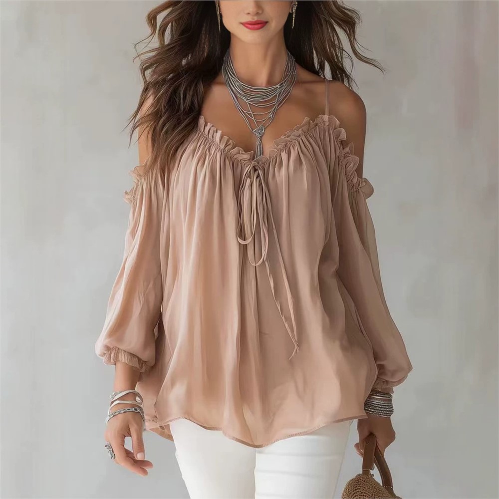 Elegant Off Shoulder Blouse Ru - Women'S Formal Wear Blouse 评论和价格
