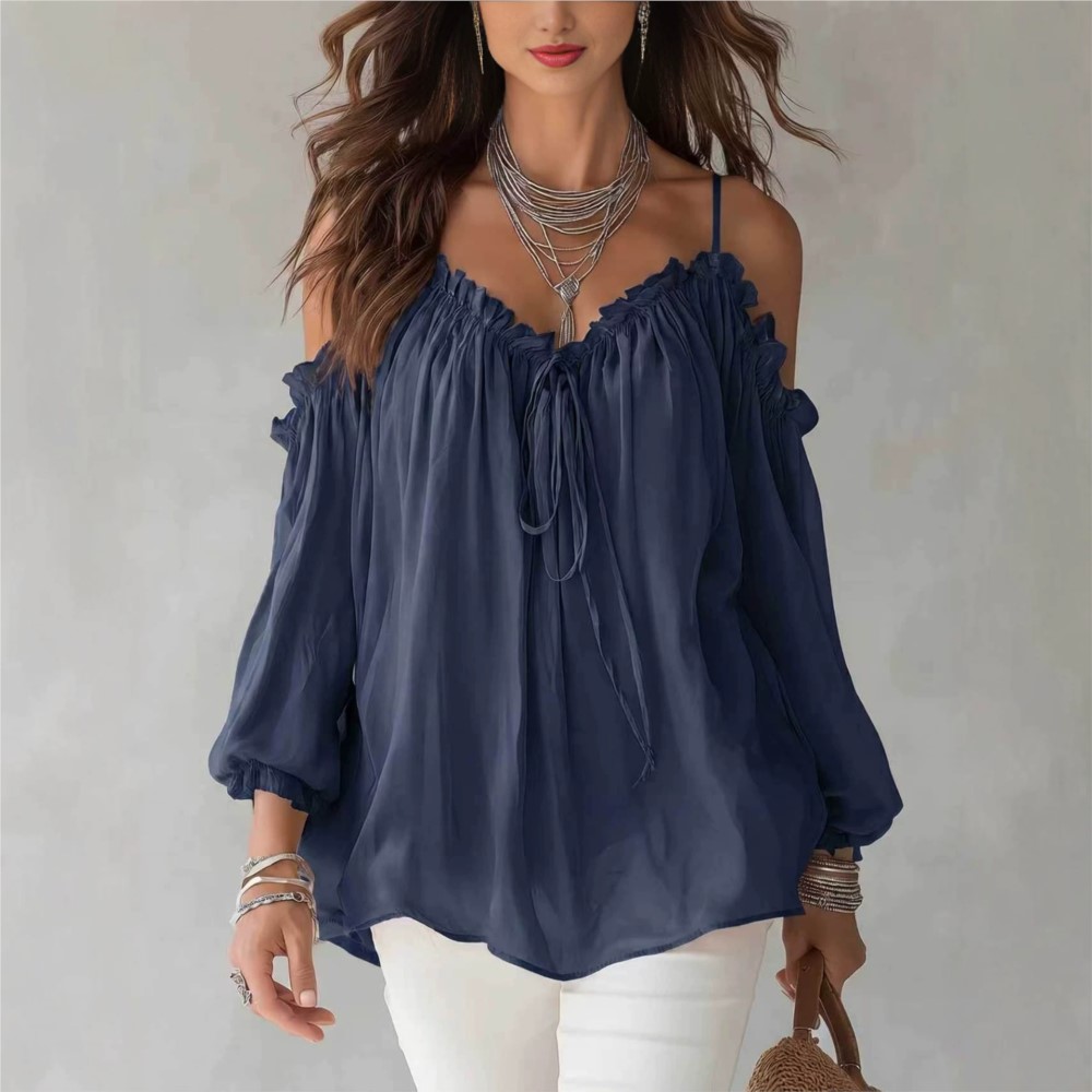 Elegant Off Shoulder Blouse Ru - Women'S Formal Wear Blouse 评论和价格