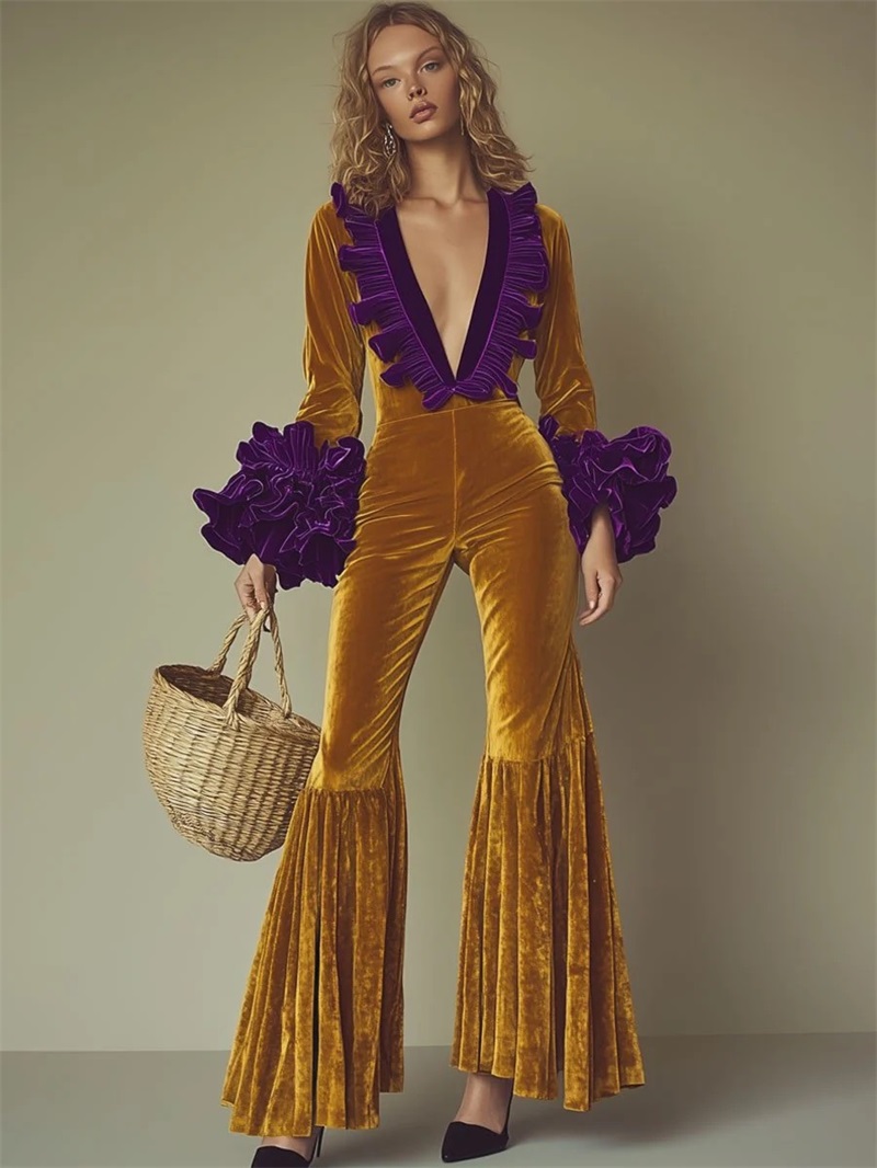 Yellow Purple Velvet Women Jum - Yellow Formal Wear Women 评论和价格